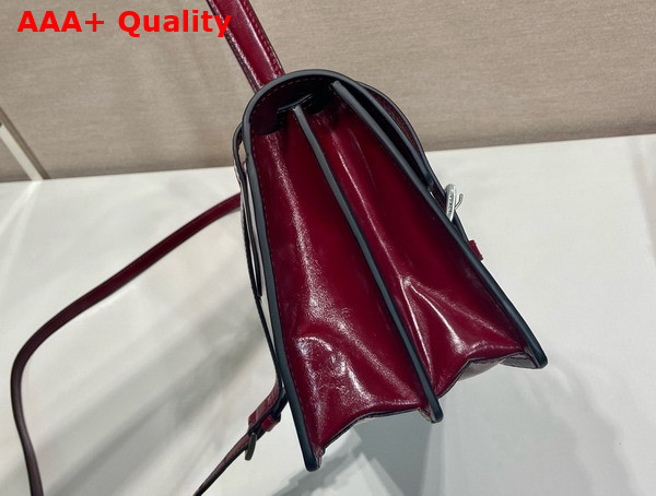 Prada Medium Leather Handbag in Dark Red 1BN026 Replica