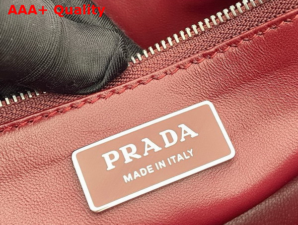 Prada Medium Leather Handbag in Dark Red 1BN026 Replica