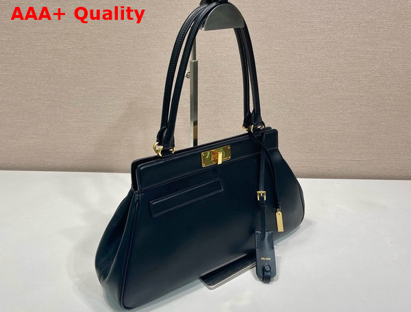Prada Medium Leather Tote Bag in Black 1BG569 Replica