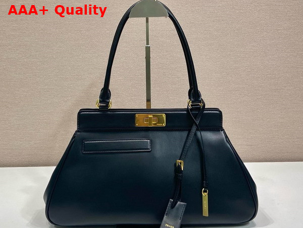 Prada Medium Leather Tote Bag in Black 1BG569 Replica