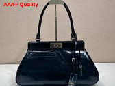 Prada Medium Leather Tote Bag in Black Vintage Calfskin 1BG569 Replica