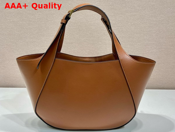 Prada Medium Leather Tote Bag in Caramel 1BG483 Replica