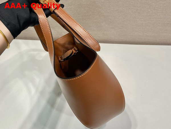 Prada Medium Leather Tote Bag in Caramel 1BG483 Replica
