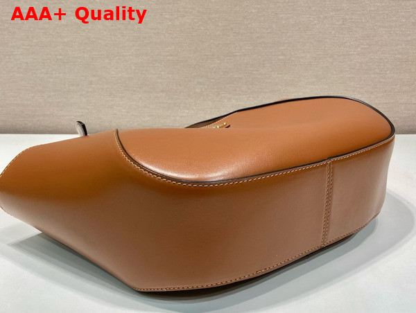 Prada Medium Leather Tote Bag in Caramel 1BG483 Replica