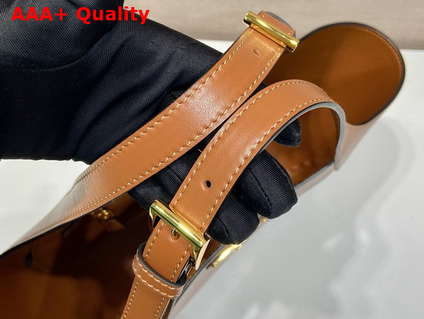Prada Medium Leather Tote Bag in Caramel 1BG483 Replica