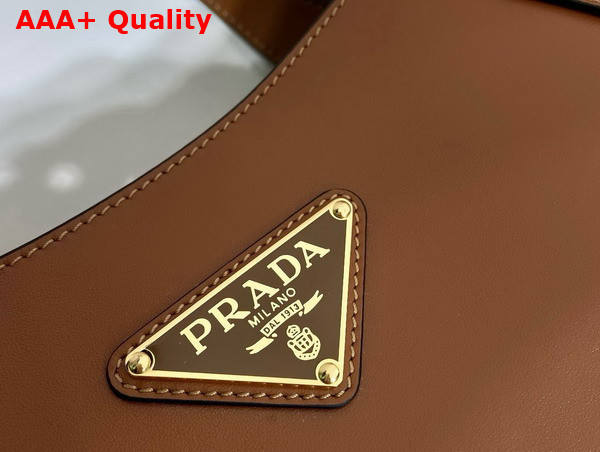 Prada Medium Leather Tote Bag in Caramel 1BG483 Replica
