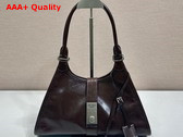 Prada Medium Leather Tote Bag in Dark Brown 1BG563 Replica
