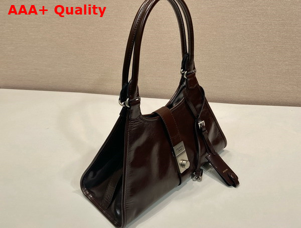 Prada Medium Leather Tote Bag in Dark Brown 1BG563 Replica
