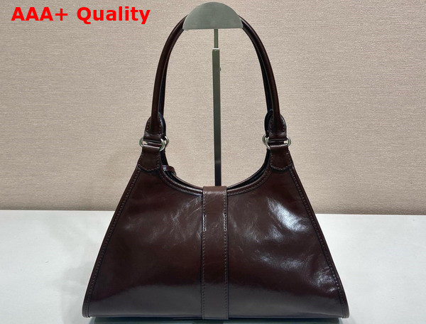 Prada Medium Leather Tote Bag in Dark Brown 1BG563 Replica