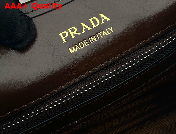 Prada Medium Leather Tote Bag in Dark Brown 1BG563 Replica