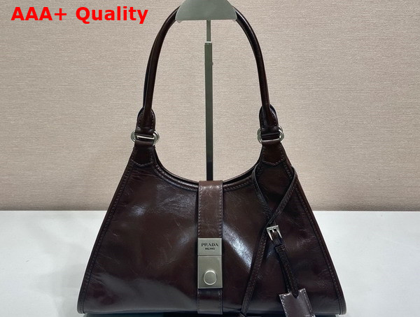 Prada Medium Leather Tote Bag in Dark Brown 1BG563 Replica