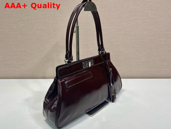 Prada Medium Leather Tote Bag in Dark Brown Vintage Calfskin 1BG569 Replica