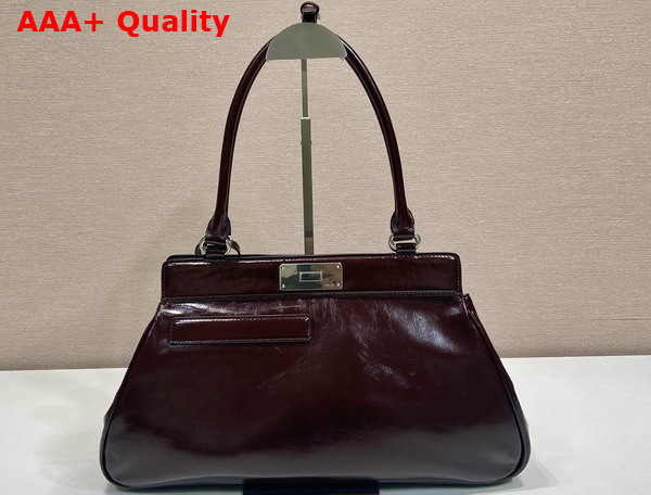Prada Medium Leather Tote Bag in Dark Brown Vintage Calfskin 1BG569 Replica