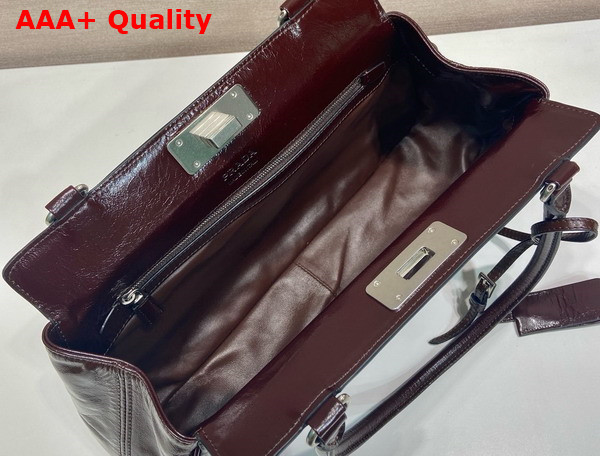 Prada Medium Leather Tote Bag in Dark Brown Vintage Calfskin 1BG569 Replica