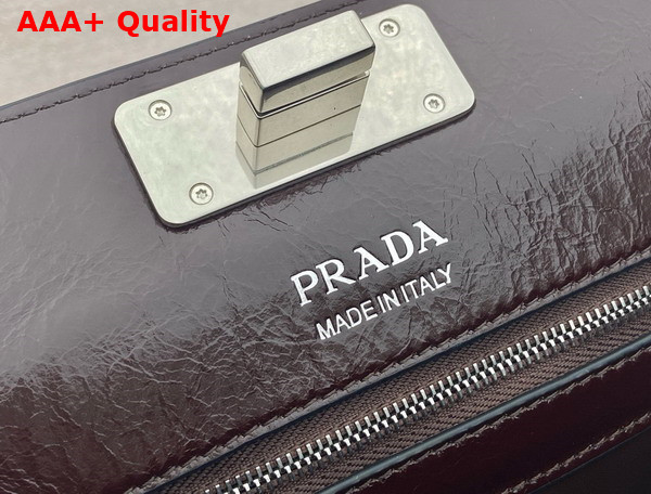 Prada Medium Leather Tote Bag in Dark Brown Vintage Calfskin 1BG569 Replica