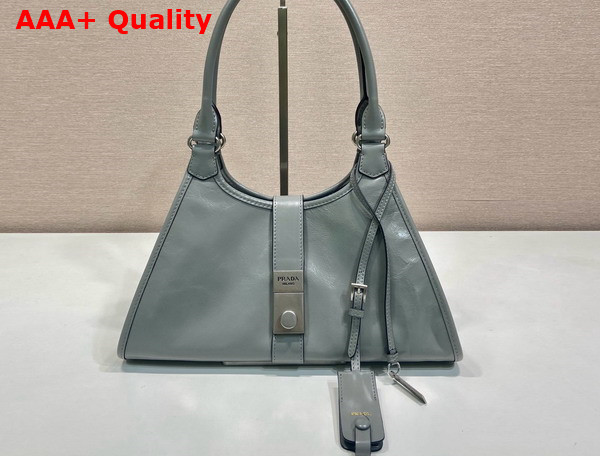 Prada Medium Leather Tote Bag in Pewter 1BG563 Replica