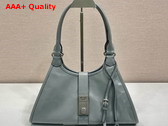 Prada Medium Leather Tote Bag in Pewter 1BG563 Replica