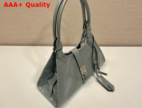 Prada Medium Leather Tote Bag in Pewter 1BG563 Replica