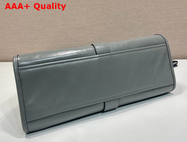 Prada Medium Leather Tote Bag in Pewter 1BG563 Replica