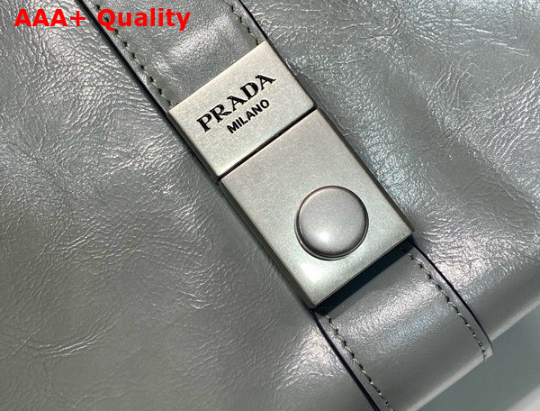 Prada Medium Leather Tote Bag in Pewter 1BG563 Replica