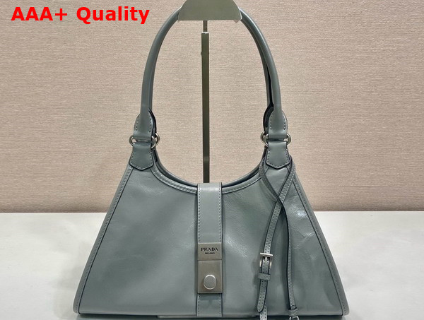 Prada Medium Leather Tote Bag in Pewter 1BG563 Replica