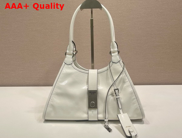 Prada Medium Leather Tote Bag in White 1BG563 Replica