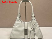 Prada Medium Leather Tote Bag in White 1BG563 Replica