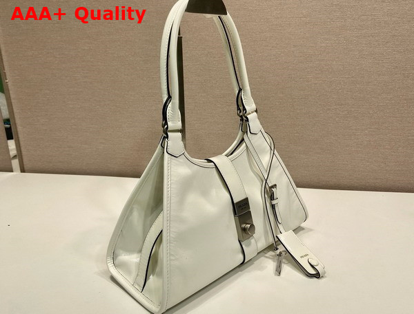 Prada Medium Leather Tote Bag in White 1BG563 Replica