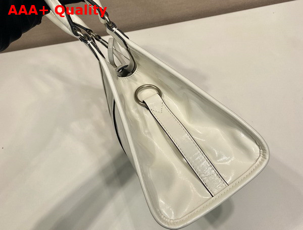 Prada Medium Leather Tote Bag in White 1BG563 Replica
