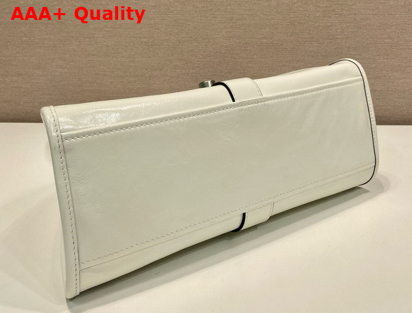 Prada Medium Leather Tote Bag in White 1BG563 Replica