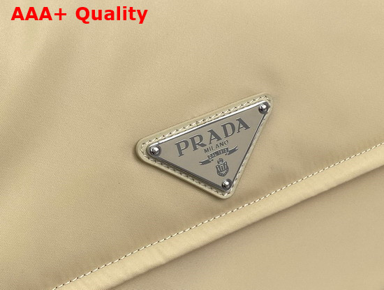 Prada Medium Padded Nylon Shoulder Bag in Beige 1BD255 Replica