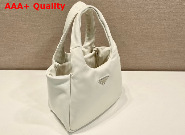 Prada Medium Padded Prada Soft Nappa Leather Bag in White 1BG413 Replica