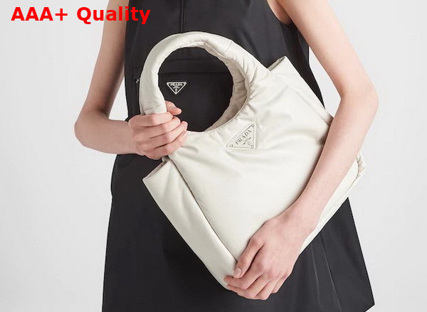 Prada Medium Padded Prada Soft Nappa Leather Bag in White 1BG413 Replica