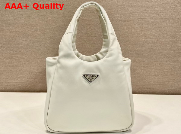 Prada Medium Padded Prada Soft Nappa Leather Bag in White 1BG413 Replica