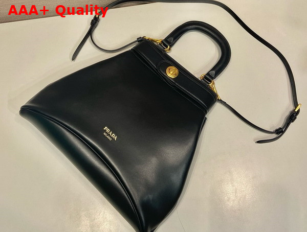 Prada Medium Prada Carey Leather Bag in Black 1BG567 Replica