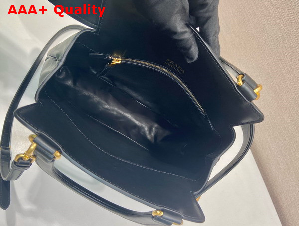 Prada Medium Prada Carey Leather Bag in Black 1BG567 Replica