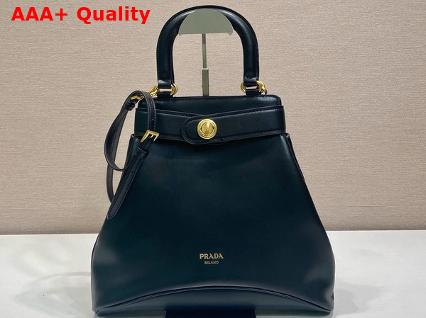 Prada Medium Prada Carey Leather Bag in Black 1BG567 Replica