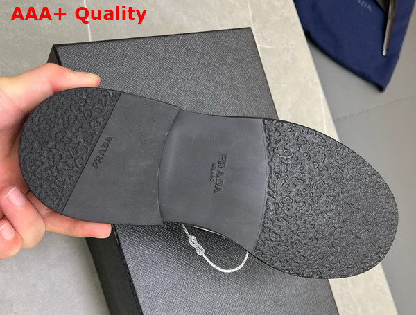 Prada Men Brushed Leather Loafers in Black Replica