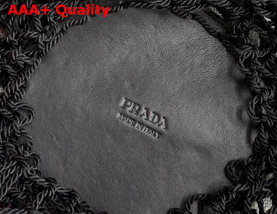 Prada Mesh Bucket Bag in Black Sea Blue Replica