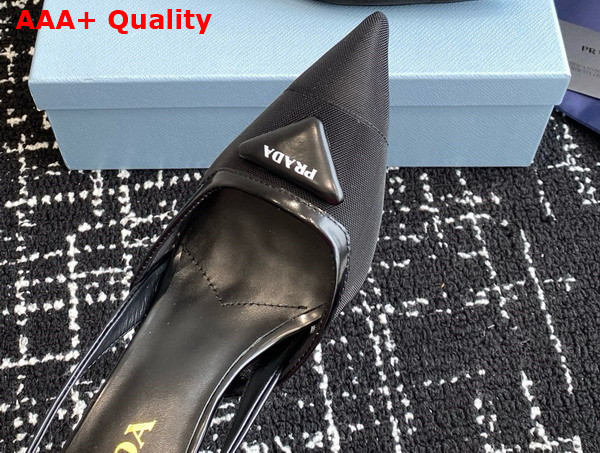Prada Mesh Fabric Slingback Pumps in Black 1I891N Replica