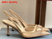 Prada Mesh Fabric Slingback Pumps in Travertine Stone 1I891N Replica