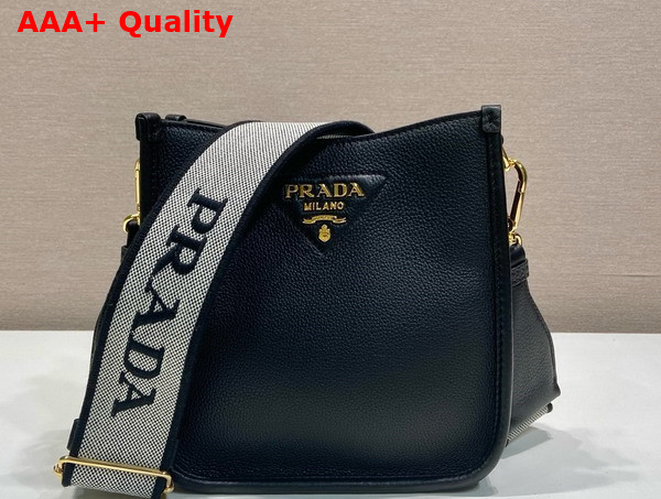 Prada Mini Leather Shoulder Bag in Black 1BH191 Replica