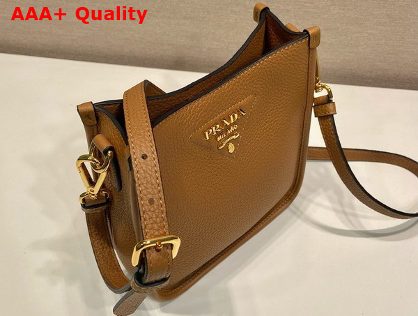 Prada Mini Leather Shoulder Bag in Caramel 1BH191 Replica