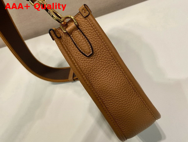 Prada Mini Leather Shoulder Bag in Caramel 1BH191 Replica