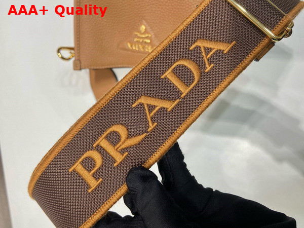 Prada Mini Leather Shoulder Bag in Caramel 1BH191 Replica