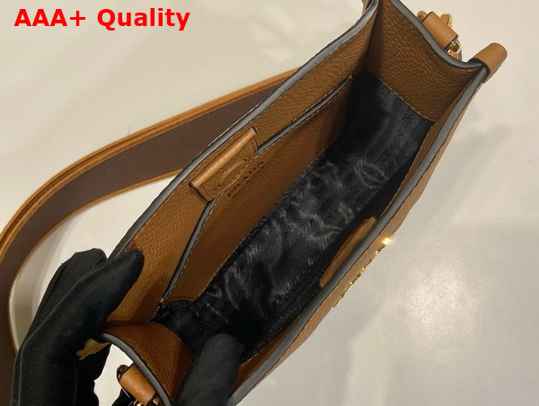 Prada Mini Leather Shoulder Bag in Caramel 1BH191 Replica