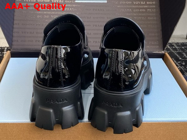 Prada Monolith Patent Leather Loafers in Black 1D649M Replica