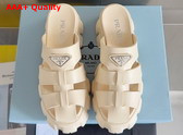 Prada Monolith Rubber Mules in Beige 1XX751 Replica