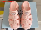 Prada Monolith Rubber Mules in Light Pink 1XX751 Replica