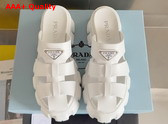 Prada Monolith Rubber Mules in White 1XX751 Replica